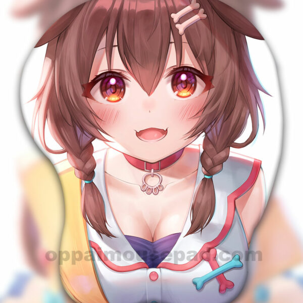 Inugami Korone Tapis de Souris 3D Gros Seins