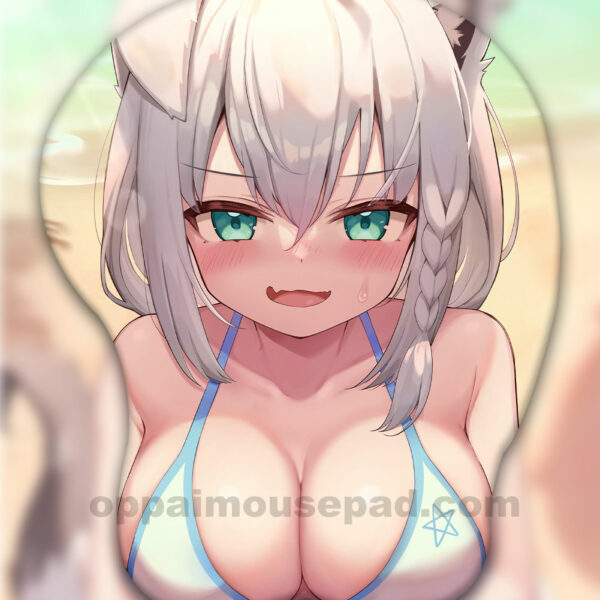Shirakami Fubuki Tapis de Souris 3D Gros Seins