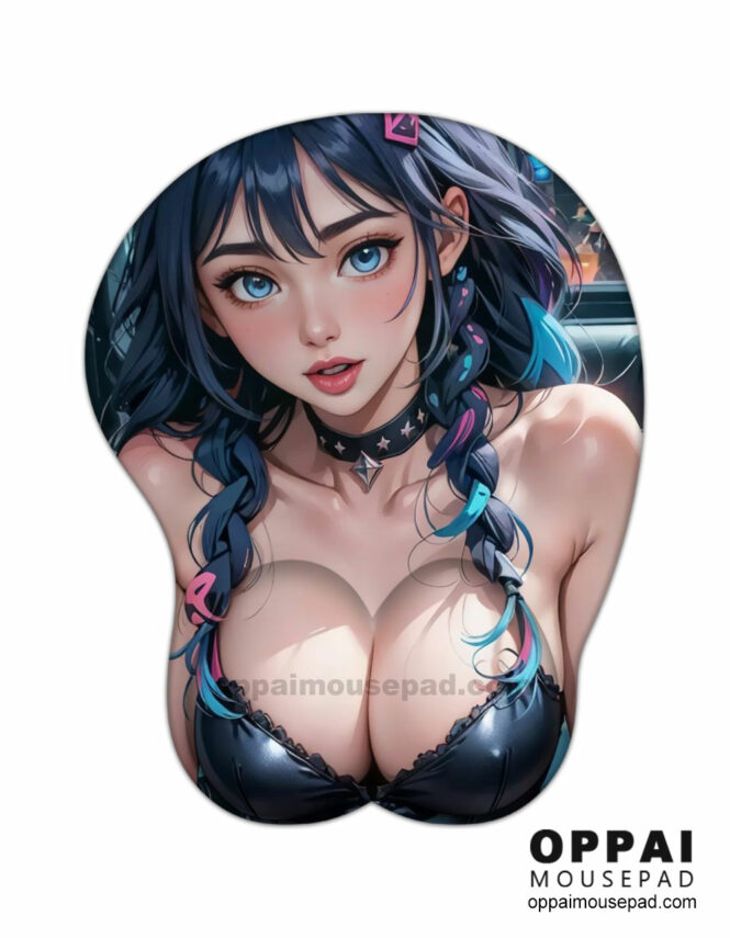 Blue Haired Girl 3D Mouse Pad